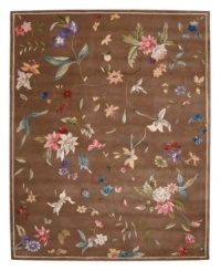 Nourison Julian area rugs bring elegant design and impeccable craftsmanship to any room of your home. Created by skilled artisans, multi-colored blossoms are splashed over a warm coffee ground to evoke a wildflower garden in full bloom. Hand-carved accents highlight the contours of the design and enhance the subtlety and refinement of each rug, bringing the essence of luxury to any room in your home. Nourison Julian area rugs bring elegant design and impeccable craftsmanship to any room of your home. Created by skilled artisans, multi-colored blossoms are splashed over a warm coffee ground to evoke a wildflower garden in full bloom. Hand-carved accents highlight the contours of the design and enhance the subtlety and refinement of each rug, bringing the essence of luxury to any room in your home.