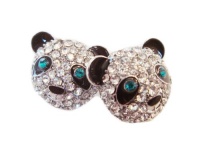 Crystal Cute Panda Stud Earrings