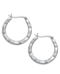 Feeling fashion-forward? Giani Bernini's sterling silver earrings offer a textured pattern for a stylish touch with a bit of an edge. Approximate diameter: 1 inch. Feeling fashion-forward? Giani Bernini's sterling silver earrings offer a textured pattern for a stylish touch with a bit of an edge. Approximate diameter: 1 inch.