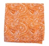 100% Silk Woven Pumpkin Orange 21st Century Paisley Pocket Square