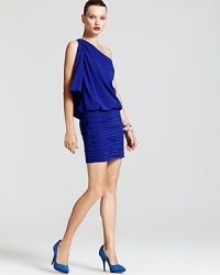 Cut a strikingly modern silhouette in this Jill Stuart Dress one-shoulder dress, complete with an intricately ruched skirt for a figure-flattering finish. Cut a strikingly modern silhouette in this Jill Stuart Dress one-shoulder dress, complete with an intricately ruched skirt for a figure-flattering finish.