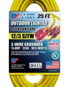 US Wire 74025 12/3 25-Foot SJTW Yellow Heavy Duty Lighted Plug Extension Cord