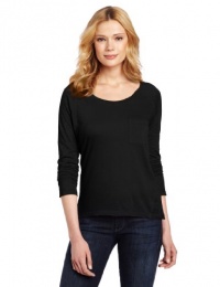 Splendid Women's Boxy Pocket Top, Black, Small