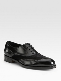 EXCLUSIVELY AT SAKS. Luxurious spectator lace-up boasts calfskin and suede craftsmanship, and wingtip perforations.Calfskin and suede upperLeather liningPadded insoleLeather soleMade in Italy EXCLUSIVELY AT SAKS. Luxurious spectator lace-up boasts calfskin and suede craftsmanship, and wingtip perforations.Calfskin and suede upperLeather liningPadded insoleLeather soleMade in Italy