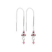 925 Sterling Silver ROSE CHANDELIER ELEGANCE Threader Earrings 925 Sterling Silver ROSE CHANDELIER ELEGANCE Threader Earrings