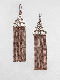 An elegant style featuring a geometric design and a chain link tassel in sterling silver and 18k gold, finished in the warm glow of 18k rose goldplating. Sterling silver and 18k gold with 18k rose goldplatingDrop, about 3.9Hook backImported An elegant style featuring a geometric design and a chain link tassel in sterling silver and 18k gold, finished in the warm glow of 18k rose goldplating. Sterling silver and 18k gold with 18k rose goldplatingDrop, about 3.9Hook backImported