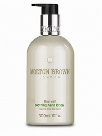 Experience a nourishing fushion of Thai kaffir lime leaves, fresh silver white tea and luxurious skin conditioners. Kaffir lime leaves are a natural anti-bacterial Silver white tea extract offers anti-aging properties Easily absorbed skin formula Leaves hands smooth, soft and protected 10.0 oz. Experience a nourishing fushion of Thai kaffir lime leaves, fresh silver white tea and luxurious skin conditioners. Kaffir lime leaves are a natural anti-bacterial Silver white tea extract offers anti-aging properties Easily absorbed skin formula Leaves hands smooth, soft and protected 10.0 oz.