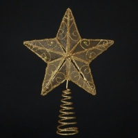 Kurt Adler 6-1/4-Inch Gold Wire Star Treetop Kurt Adler 6-1/4-Inch Gold Wire Star Treetop