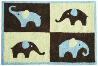 Carter's Blue Elephant Rug, Blue/Choc, 30 X 40 Carter's Blue Elephant Rug, Blue/Choc, 30 X 40