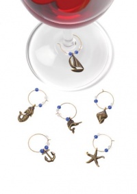 True Fabrications Nautical Wine Glass Charms True Fabrications Nautical Wine Glass Charms