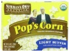 Newman's Own Organics Pop's Corn, Organic Microwave Popcorn, Light Butter, 3-Count, 8.4-Ounce Boxes (Pack of 12)