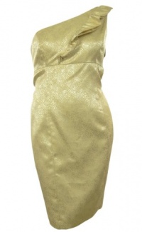 Jacquard Ruffled One Shoulder Dress (18, Stone) Jacquard Ruffled One Shoulder Dress (18, Stone)