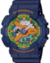 Casio Men's GA110FC-2A Blue Resin Quartz Watch with Green Dial