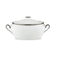 Lenox Solitaire Covered Vegetable Bowl, White Lenox Solitaire Covered Vegetable Bowl, White