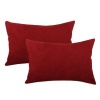 Chooty Passion Suede Cinnabar Simply Soft  12-1/2 by 19-Inch KE Synthetic Down Like Fiber Pillow, Set of 2