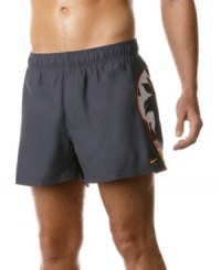 Jump right in! You'll have no hesitation about wearing these comfy swim trunks from Nike on any adventure your about to take. Jump right in! You'll have no hesitation about wearing these comfy swim trunks from Nike on any adventure your about to take.