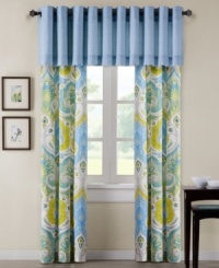 Inspired by early Mediterranean textiles, the Sardinia window valance creates a luminous look in hot, modern blues and greens. Inspired by early Mediterranean textiles, the Sardinia window valance creates a luminous look in hot, modern blues and greens.