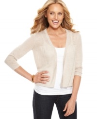This open-front cardigan from Charter Club features an easy fit for essential layering. Wear it with anything from jeans and a tee to a printed dress! This open-front cardigan from Charter Club features an easy fit for essential layering. Wear it with anything from jeans and a tee to a printed dress!