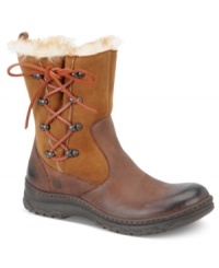 Get things done in cozy style. Born's Masa booties feature a warm shearling lining and a Leawood-wrapped heel. Get things done in cozy style. Born's Masa booties feature a warm shearling lining and a Leawood-wrapped heel.