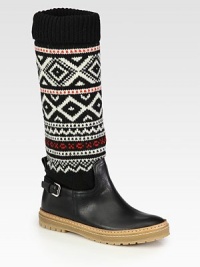 A cozy wool knit pairs with soft leather in this tall silhouette, with an adjustable buckle strap and rubber sole for added traction. Shaft, 17¾Leg circumference, 13Wool knit and leather upperPull-on styleLeather liningRubber trek solePadded insoleMade in Italy A cozy wool knit pairs with soft leather in this tall silhouette, with an adjustable buckle strap and rubber sole for added traction. Shaft, 17¾Leg circumference, 13Wool knit and leather upperPull-on styleLeather liningRubber trek solePadded insoleMade in Italy