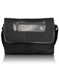 Distressed leather trim, wax-coated canvas, contrast stitching accents and antiqued brass hardware make this a sophisticated yet coolly casual bag from T-Tech by Tumi for your everyday use. Distressed leather trim, wax-coated canvas, contrast stitching accents and antiqued brass hardware make this a sophisticated yet coolly casual bag from T-Tech by Tumi for your everyday use.