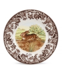 Bring the classic style of the English countryside to your table with Woodland dinnerware. This traditionally patterned salad plates feature the majestic rabbit framed by Spode's distinctive British Flowers border from 1828. Bring the classic style of the English countryside to your table with Woodland dinnerware. This traditionally patterned salad plates feature the majestic rabbit framed by Spode's distinctive British Flowers border from 1828.