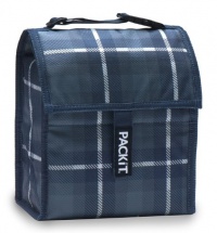 PackIt Freezable Lunch Bag with Adjustable Strap, Plaid Black PackIt Freezable Lunch Bag with Adjustable Strap, Plaid Black