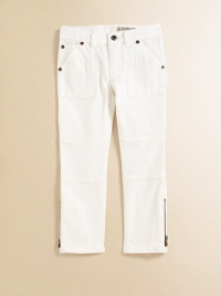 Taking a fashionable cue from carpenter-style denim, a pair of skinny jeans has multiple pockets for storage and zippers at the ankles for a hint of cute edge.Button closureAdjustable waistband with elastic band and belt loopsZip flyTwo angled patch pocketsTwo back patch pocketsCarpenter hookAnkle zippersCotton/ElastaneMachine washImported Taking a fashionable cue from carpenter-style denim, a pair of skinny jeans has multiple pockets for storage and zippers at the ankles for a hint of cute edge.Button closureAdjustable waistband with elastic band and belt loopsZip flyTwo angled patch pocketsTwo back patch pocketsCarpenter hookAnkle zippersCotton/ElastaneMachine washImported