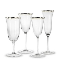 Vera Wang Classic Banded Wine Glass Platinum Vera Wang Classic Banded Wine Glass Platinum