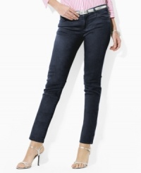 Lauren Jeans Co.'s slimming modern jean is crafted in a chic ankle-length silhouette and cut with a slim leg. Lauren Jeans Co.'s slimming modern jean is crafted in a chic ankle-length silhouette and cut with a slim leg.