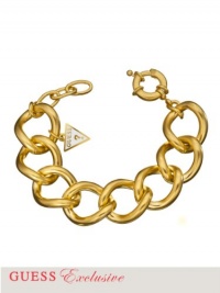 GUESS Women's Yellow Gold-Tone Curb Chain Bracelet, GOLD