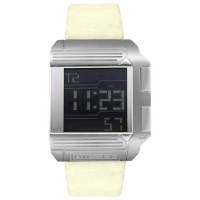 Diesel Men's DZ7116 Digital Stainless Steel and White Leather Watch Diesel Men's DZ7116 Digital Stainless Steel and White Leather Watch
