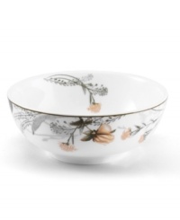 Featuring a subtle pattern of delicately shaded flowers and leaves, Mikasa Cheateau Garden collection has the feel of an antique, hand-tinted black and white image. Made of microwave and dishwasher safe porcelain, you will want to use the bowl for cold cereal to hot soup, and everything in between. Featuring a subtle pattern of delicately shaded flowers and leaves, Mikasa Cheateau Garden collection has the feel of an antique, hand-tinted black and white image. Made of microwave and dishwasher safe porcelain, you will want to use the bowl for cold cereal to hot soup, and everything in between.