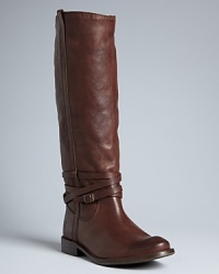 Frye gives this riding boot style its own, distinctive stamp, with skinny wraparound leather ankle straps and amazingly luxe leather. Logo plates finish off this must-have design. Frye gives this riding boot style its own, distinctive stamp, with skinny wraparound leather ankle straps and amazingly luxe leather. Logo plates finish off this must-have design.