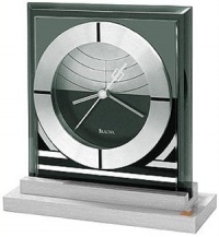 Bulova Frank Lloyd Wright Loggia Gate Table Clock - Glass & Aluminum Case Bulova Frank Lloyd Wright Loggia Gate Table Clock - Glass & Aluminum Case