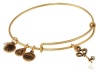 Alex and Ani Bangle Bar Skeleton Key Gold-Color Charm Bracelet