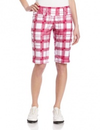 Adidas Golf Womens Climalite Broken Plaid Bermuda Adidas Golf Womens Climalite Broken Plaid Bermuda