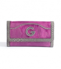 G by GUESS Wanda Checkbook, PURPLE