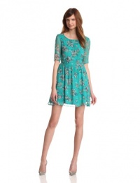 Ella moss Women's Citrus Floral 3/4 Sleeve Skater Dress, Garden, X-Small Ella moss Women's Citrus Floral 3/4 Sleeve Skater Dress, Garden, X-Small