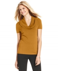 Alfani's cowlneck sweater is sure to become one of your favorite pieces of the coming season's with it's chic silhouette and versatility. Alfani's cowlneck sweater is sure to become one of your favorite pieces of the coming season's with it's chic silhouette and versatility.