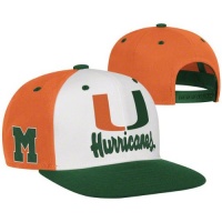 NCAA Miami Hurricanes Vault Collection Flat Brim Snapback Hat, White/Orange NCAA Miami Hurricanes Vault Collection Flat Brim Snapback Hat, White/Orange