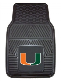 FANMATS 8783 University of Miami Hurricanes Front Heavy Duty Vinyl Car Mat - 2 Pieces FANMATS 8783 University of Miami Hurricanes Front Heavy Duty Vinyl Car Mat - 2 Pieces