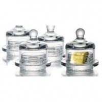 Essential Home Set of 2 Round Butter Dish Sets with Lids