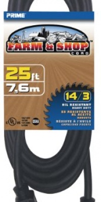 Prime Wire & Cable EC532725 25-Foot 14/3 SJTOW Farm and Shop Extension Cord, Black Prime Wire & Cable EC532725 25-Foot 14/3 SJTOW Farm and Shop Extension Cord, Black
