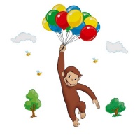 RoomMates RMK1082GM Curious George Peel & Stick Giant Wall Decal RoomMates RMK1082GM Curious George Peel & Stick Giant Wall Decal