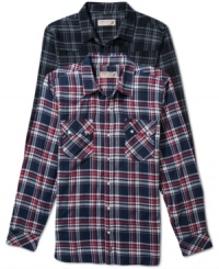 Handsome shirt by LRG with fun plaid pattern. Goes great with jeans and chinos. Handsome shirt by LRG with fun plaid pattern. Goes great with jeans and chinos.