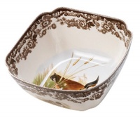 Spode Woodland Quail and Lapwing Square Bowl Spode Woodland Quail and Lapwing Square Bowl
