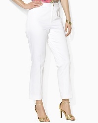 A sleek pant is rendered in stretch sateen twill and finished without pockets for a lean silhouette. A sleek pant is rendered in stretch sateen twill and finished without pockets for a lean silhouette.