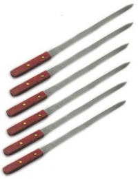 NEW, 25-Inch Long, Large Stainless Steel Brazilian-Style BBQ Barbecue Skewers, Shish Kebab Kabob Skewers, 1-Inch Wide Blade, Set of 6 NEW, 25-Inch Long, Large Stainless Steel Brazilian-Style BBQ Barbecue Skewers, Shish Kebab Kabob Skewers, 1-Inch Wide Blade, Set of 6