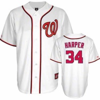 MLB Washington Nationals Youth Brice Harper 34 Replica Jersey, White MLB Washington Nationals Youth Brice Harper 34 Replica Jersey, White